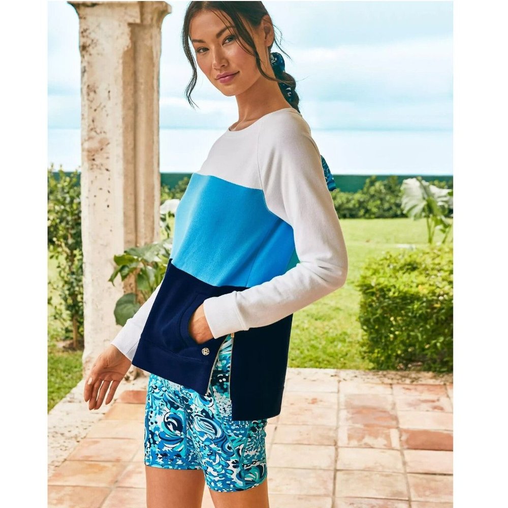 Lilly Pulitzer Luxletic Beach Comber Pullover Tunic Top Colorblock XS